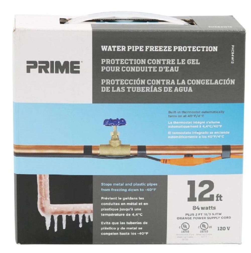 Prime 12 Ft. BK Water Pipe Heating Cable - Ascmtools