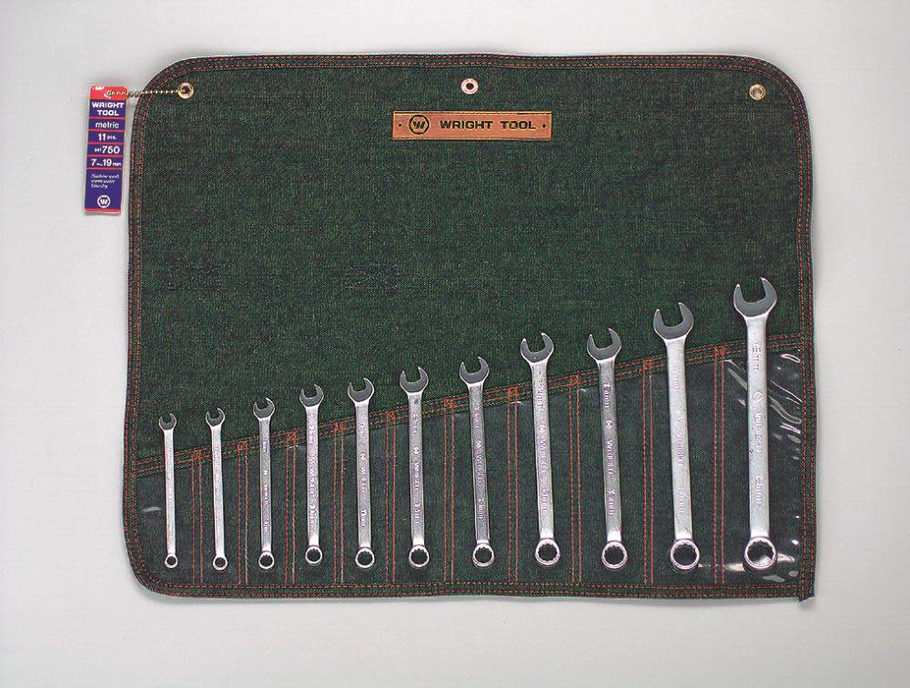 Wright Tool 11 pc. Metric Combination Wrench Set 7 mm to 19 mm 12 pt - Ascmtools