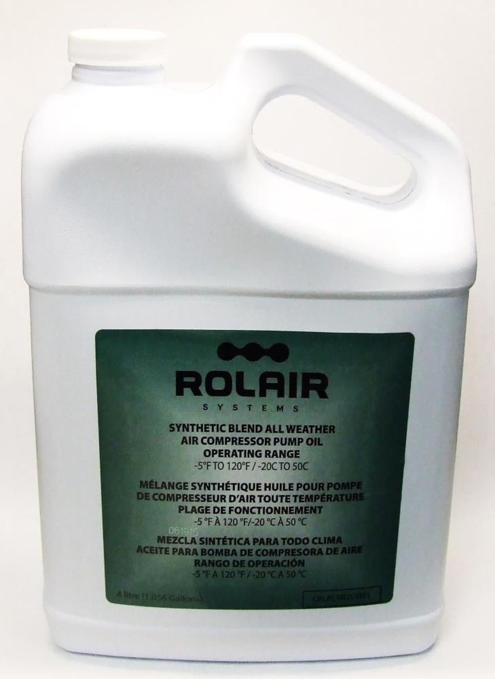 Rolair 1 Gallon (Bottle) All-Weather Synthetic-Blend Air Compressor Oil - Ascmtools