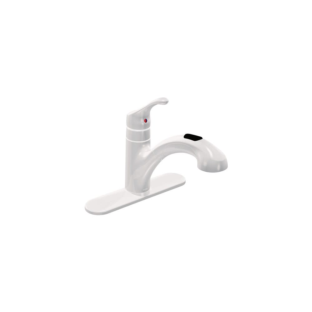 Moen Pullout Kitchen Faucet Renzo Glacier 1 Handle Low Arc - Ascmtools
