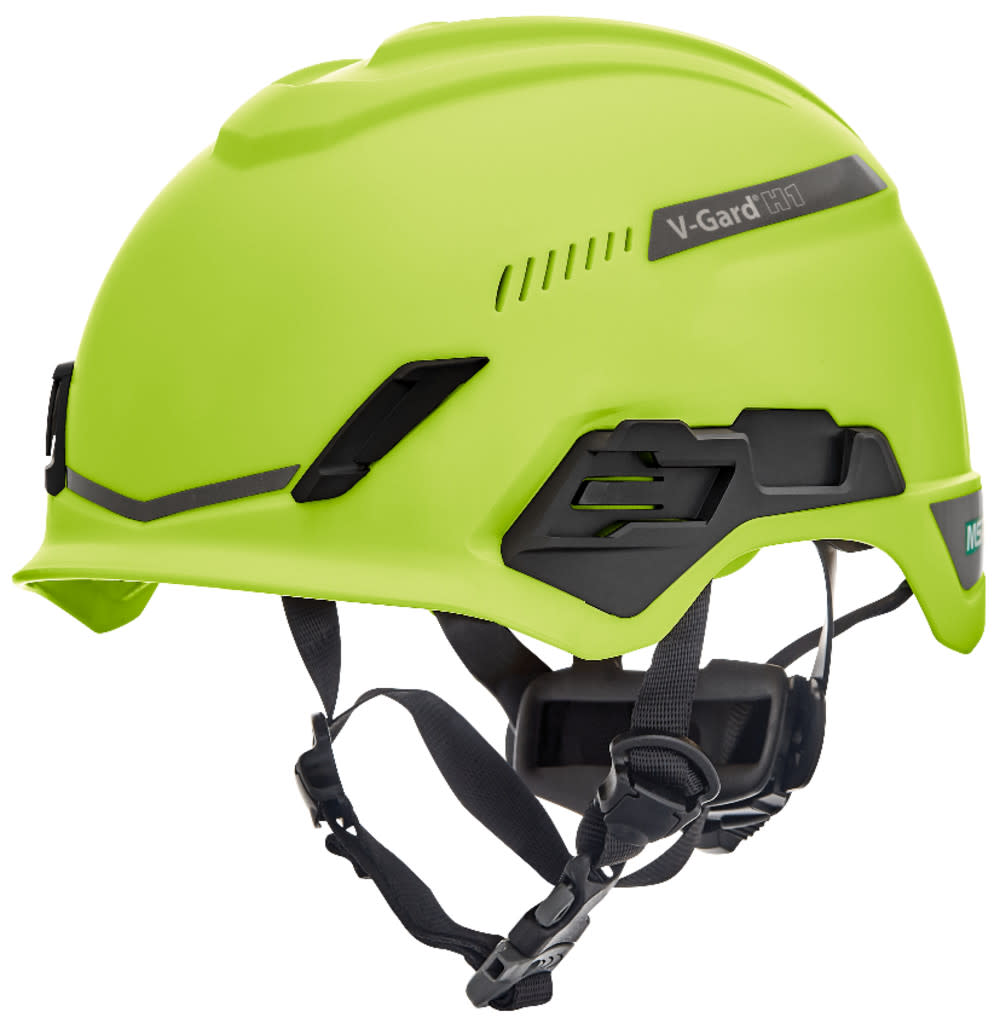 MSA Safety Works V Gard H1 Safety Helmet Trivent Hi Viz Y/G Fas TracIII - Ascmtools