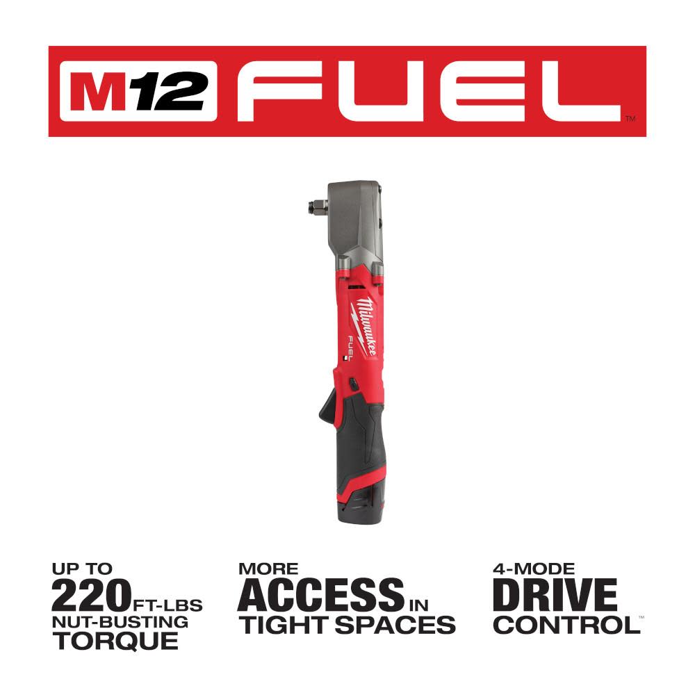 Milwaukee M12 FUEL 1/2″ Right Angle Impact Wrench Kit - Ascmtools