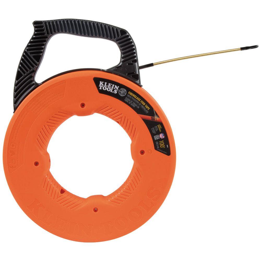 Klein Tools 100′ Fiberglass Fish Tape with Leader - Ascmtools