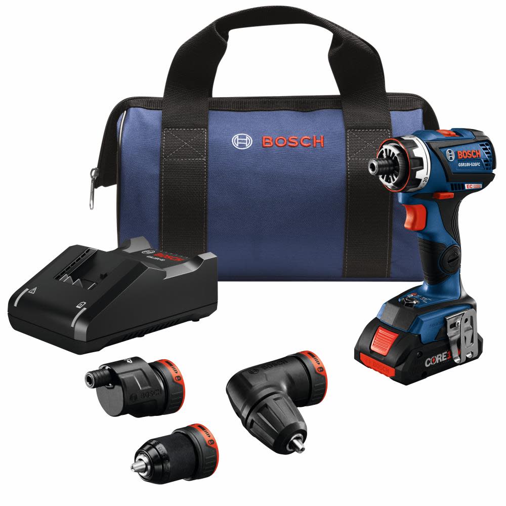 Bosch 18V EC Flexiclick 5-In-1 Drill/Driver System Kit - Ascmtools