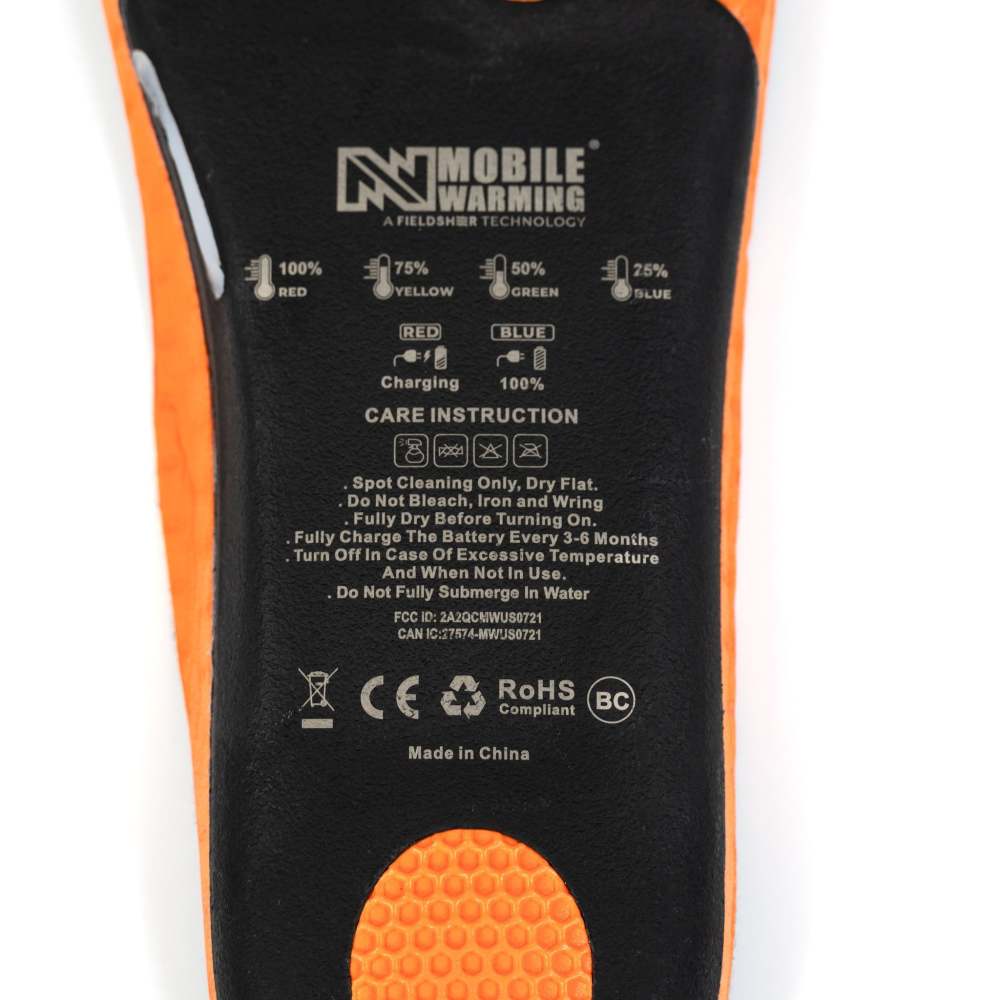 Mobile Warming 3.7V Premium BT Heated Insoles Large Black - Ascmtools