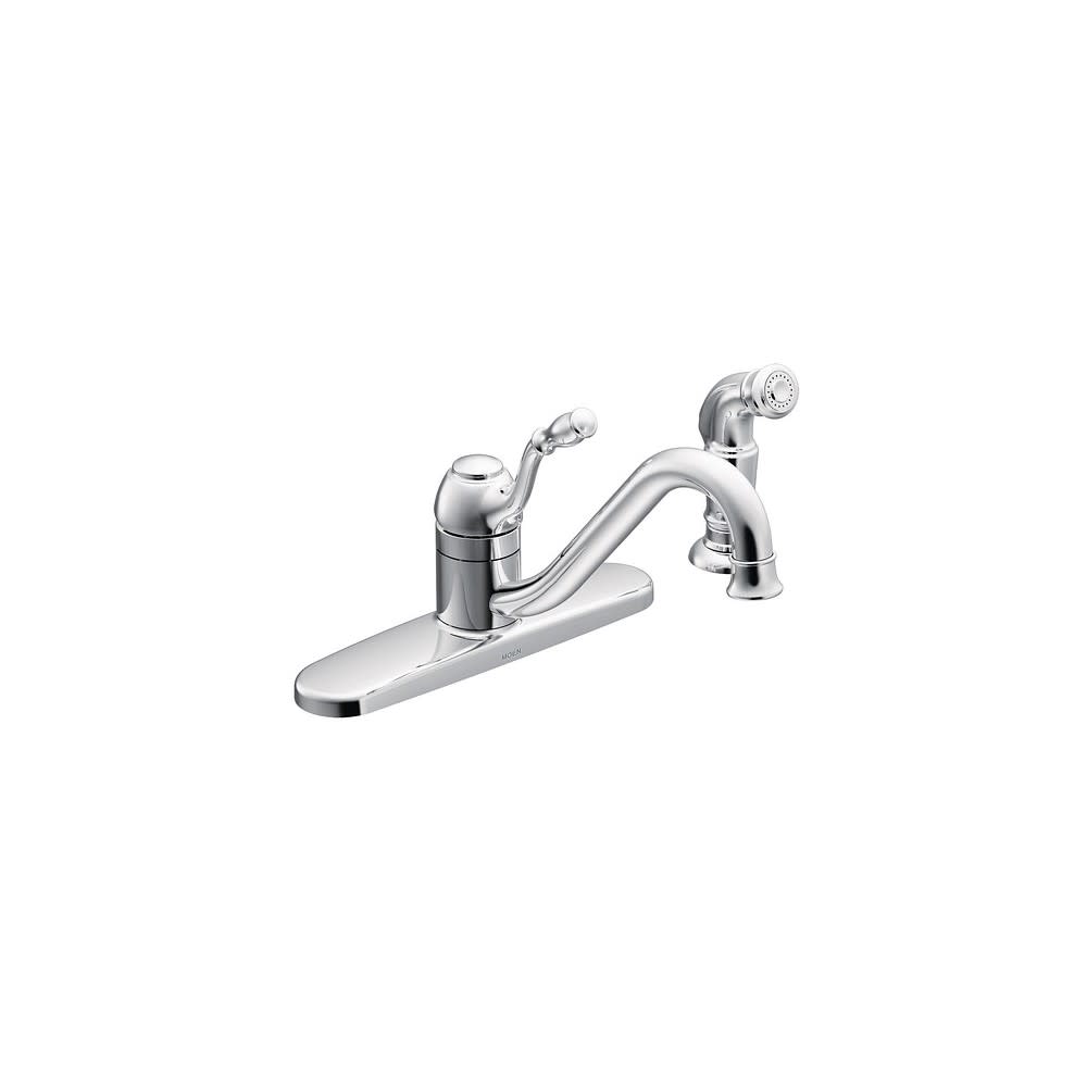 Moen Lindley Kitchen Faucet with Side Spray Chrome 1 Handle Low Arc - Ascmtools