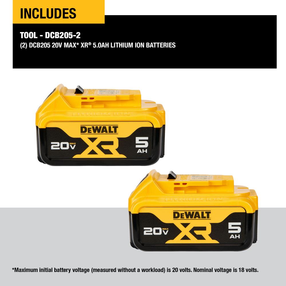 DEWALT 2-Pack 20-Volt 5.0-Amp Hours Lithium Power Tool Batteries - Ascmtools