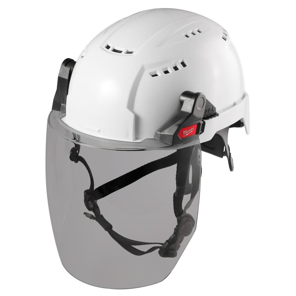 Milwaukee BOLT Full Face Shield Gray Dual Coat Lens Compatible with Safety Helmet No Brim - Ascmtools