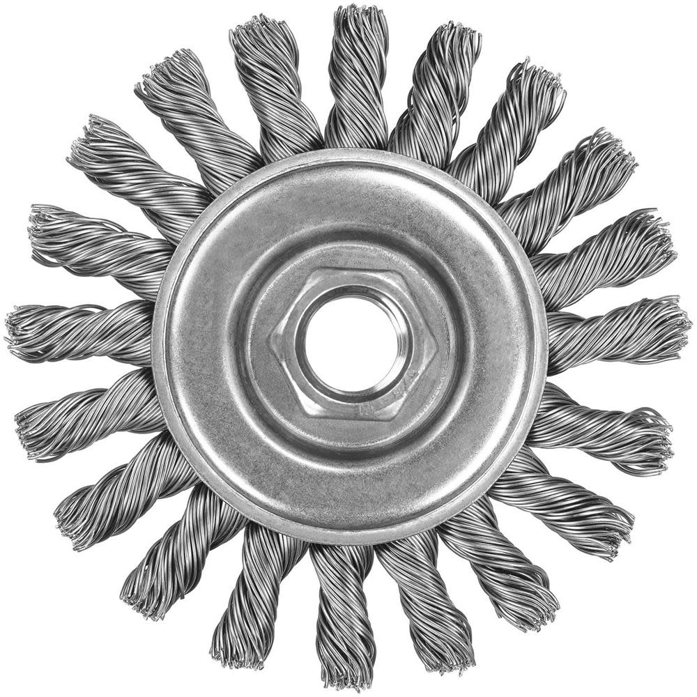 DEWALT 6 In. Full Cable Twist Wire Wheel (Bulk) / Carbon Steel 5/8 In. to 11 Arbor .025 - Ascmtools