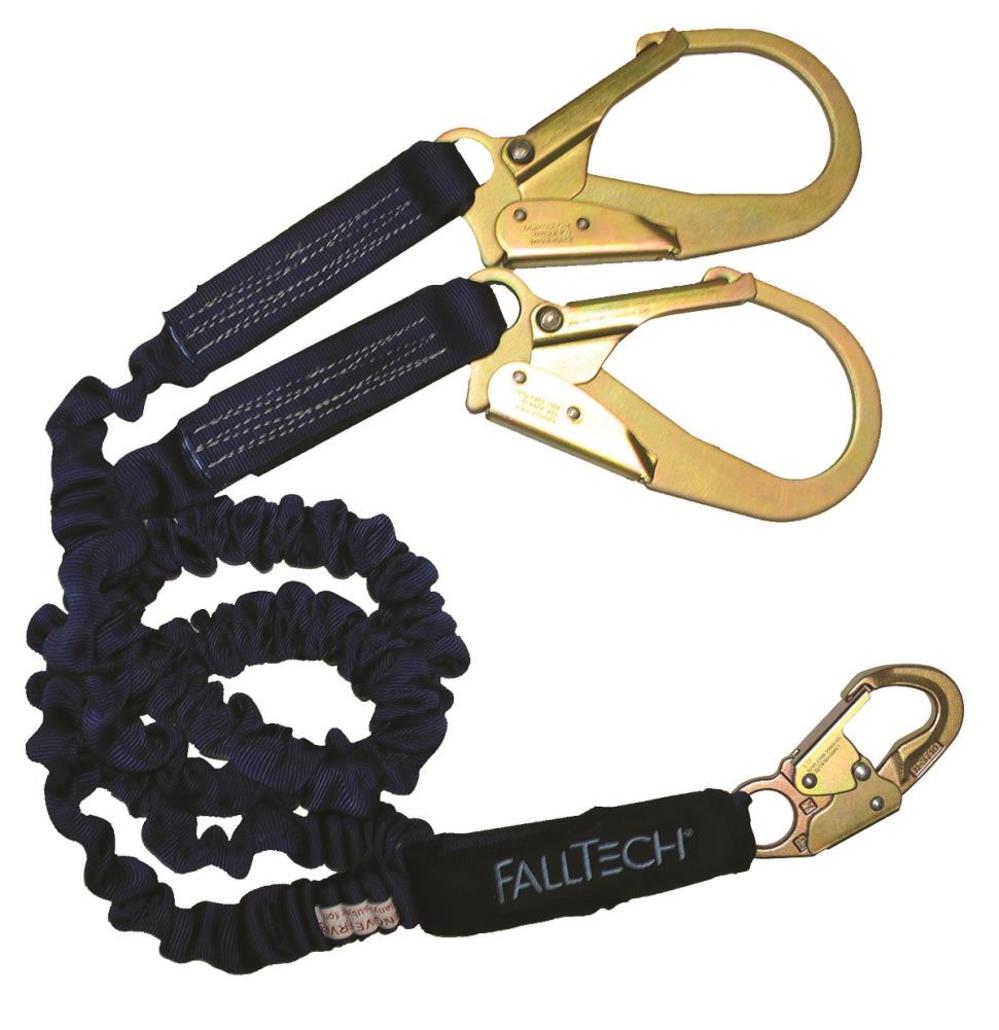 Falltech Elastech 6Ft Y-Leg Lanyard with Rebar Hooks - Ascmtools