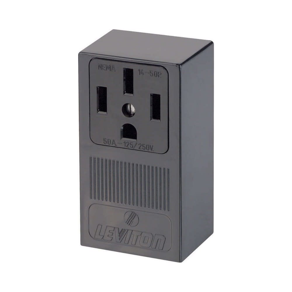 Leviton 3 Pole Non Grounded Single Outlet Receptacle 50A Black - Ascmtools