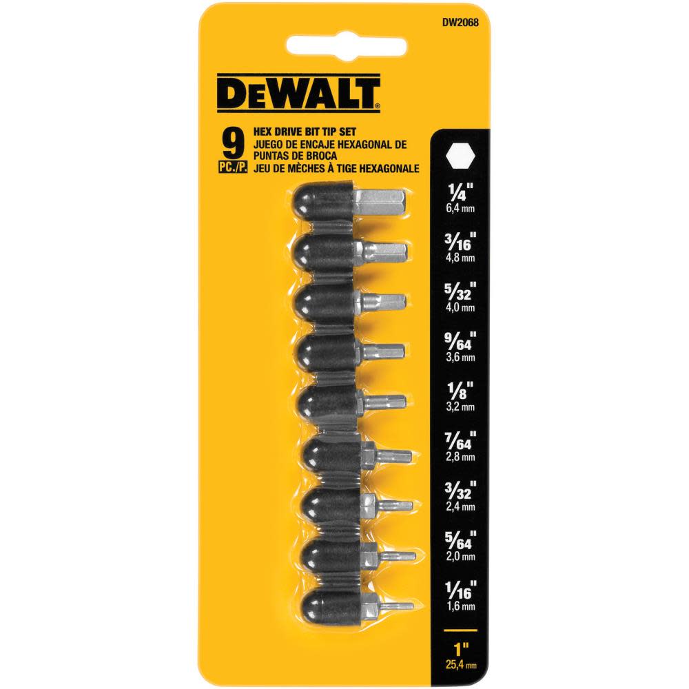 DEWALT 9 Piece 1″ Hex Bit Set - Ascmtools