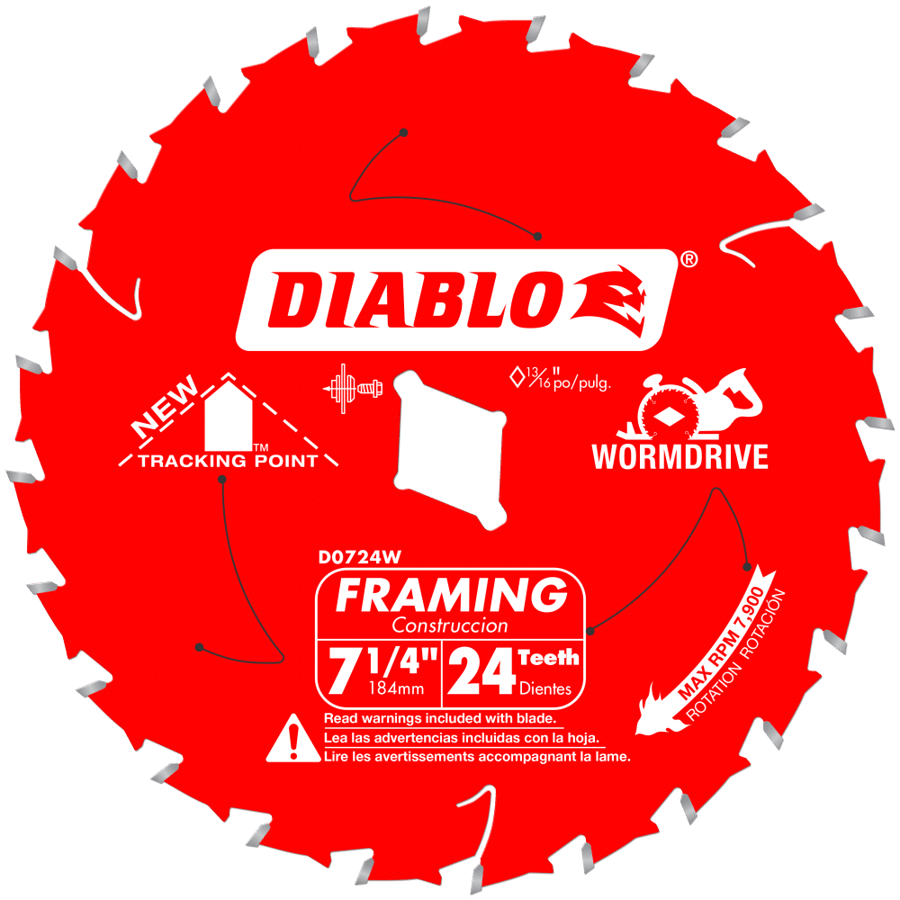 Diablo Tools Wormdrive Framing Saw Blade 7-1/4″ 24Tooth - Ascmtools