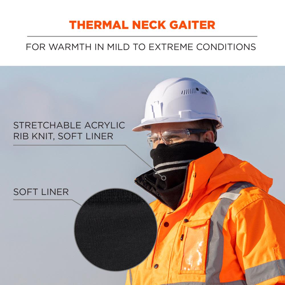 Ergodyne N-Ferno 6961 Black Reflective Winter Neck Gaiter - Ascmtools