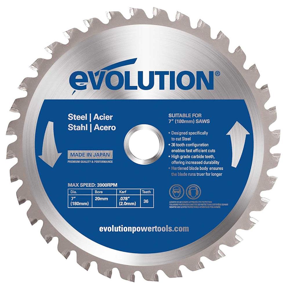 Evolution Power Tools 7-Inch x 36-Tooth Steel Cutting Blade (180BLADEST) - Ascmtools