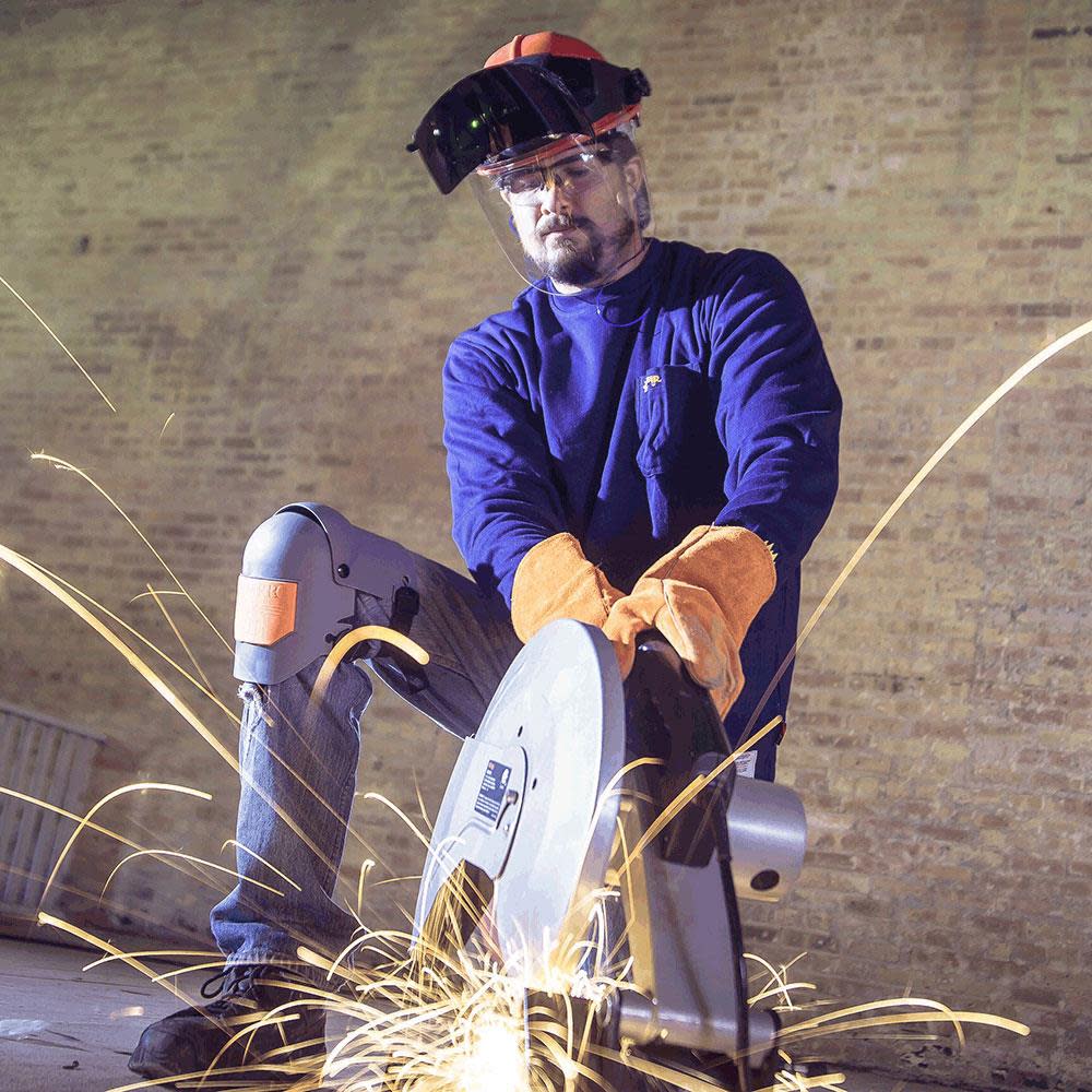 Sellstrom KneePro Ultra Flex III Heavy Duty Protective Knee Pads Grey/Orange Universal Adult Size - Ascmtools