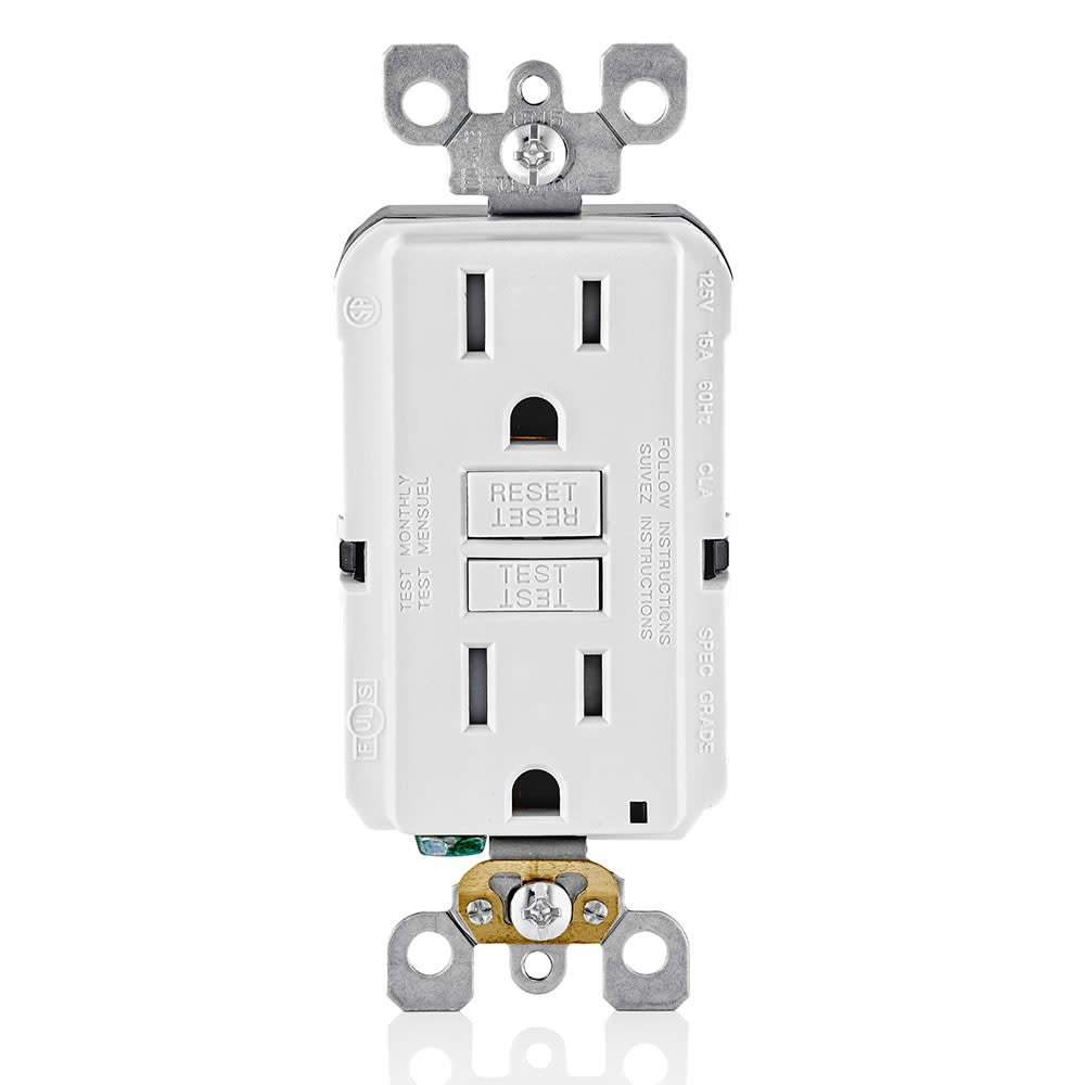 Leviton SmartlockPro GFCI Outlet 15A 125V White NEMA 5-15R - Ascmtools
