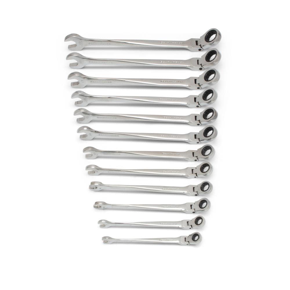 GEARWRENCH Flex Combination Ratcheting Wrench Set 12 Pc. XL X-Beam Metric - Ascmtools