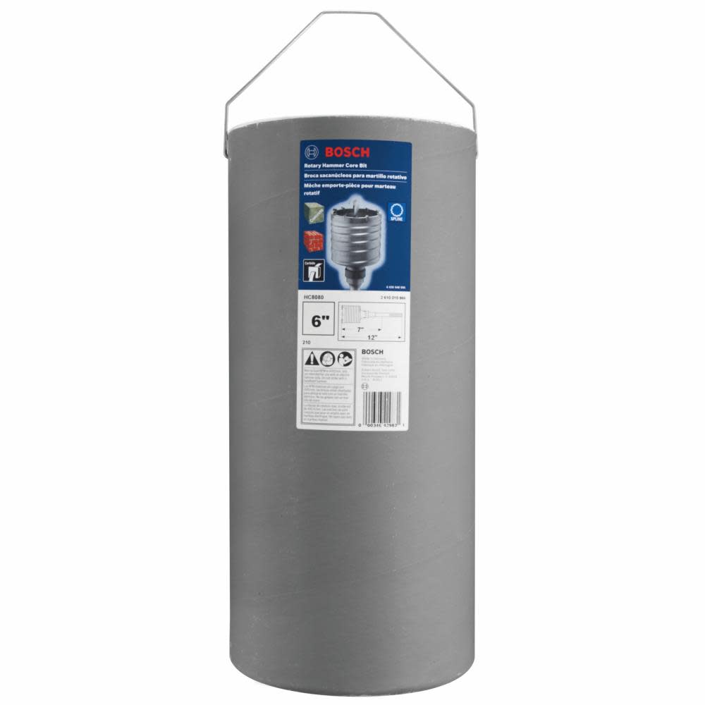 Bosch 5″ x 12″ Spline Rotary Hammer Core Bit with Wave Design - Ascmtools
