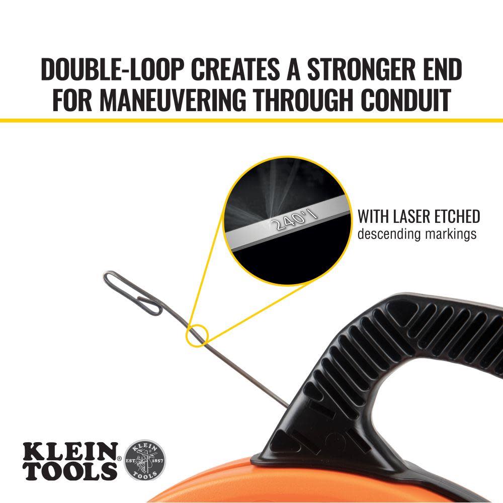 Klein Tools 240′ Stainless Steel Fish Tape - Ascmtools