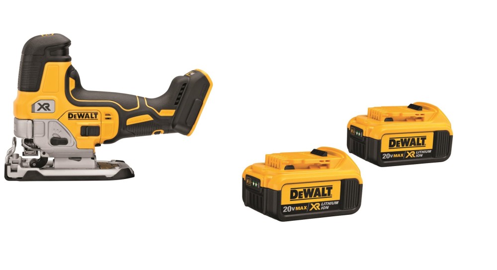 DEWALT 20V MAX XR Jig Saw Body Grip & Premium XR Battery 2pk Bundle - Ascmtools