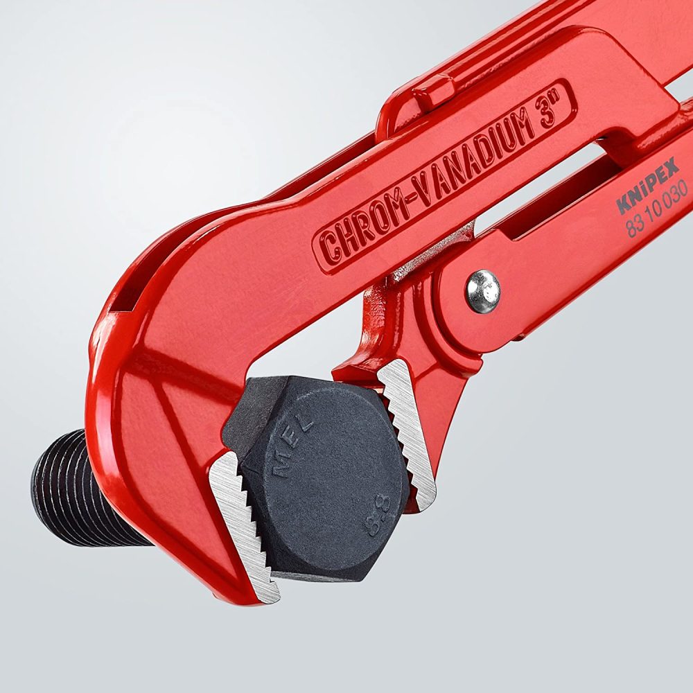 Knipex Pipe Wrench Swedish Pattern 90 Deg Angled 650 mm - Ascmtools