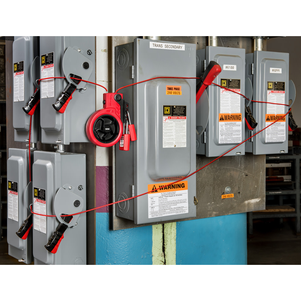 Master Lock Retractable Cable Lockout Device with Steel Core Cable - Ascmtools