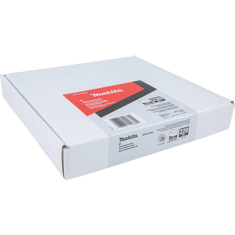 Makita 9″ Drywall Sanding Disc Hook & Loop 220 Grit 25/pk - Ascmtools