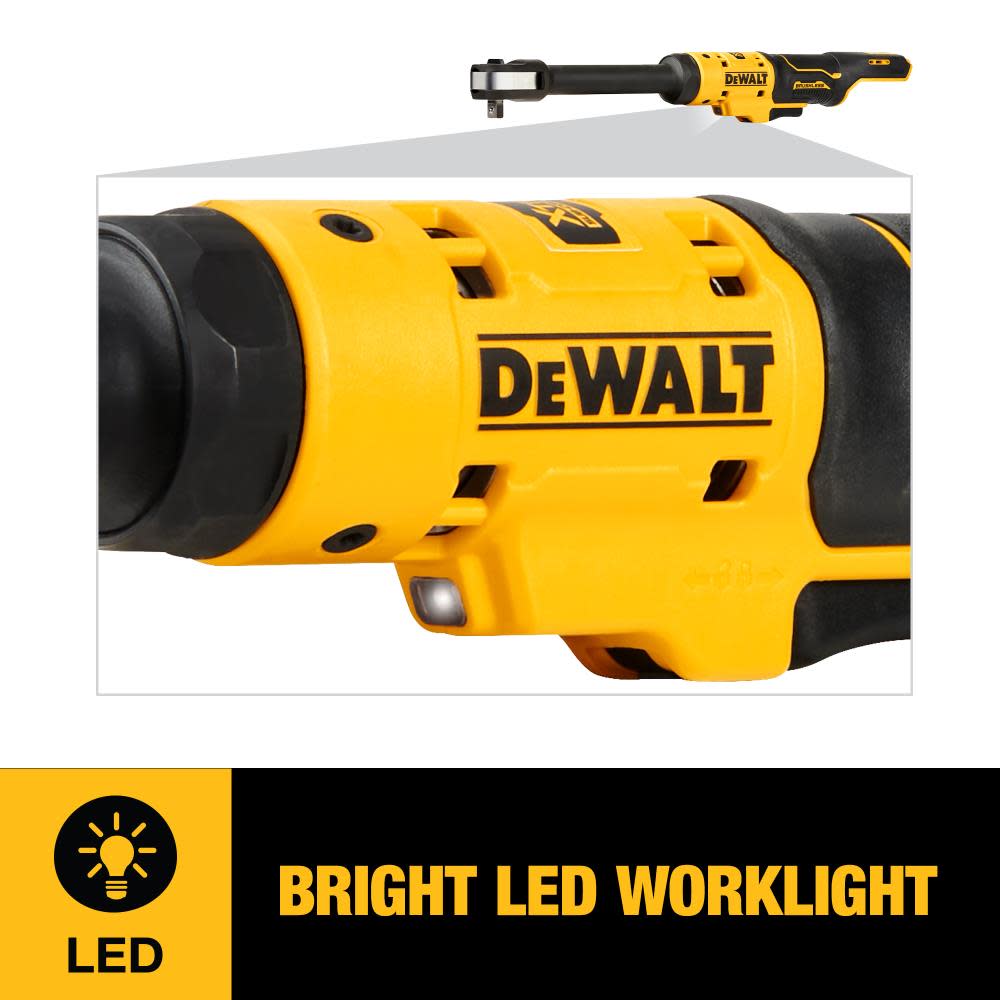 DEWALT XTREME 12V MAX* 3/8″ Extended Reach Ratchet Brushless Bare Tool - Ascmtools