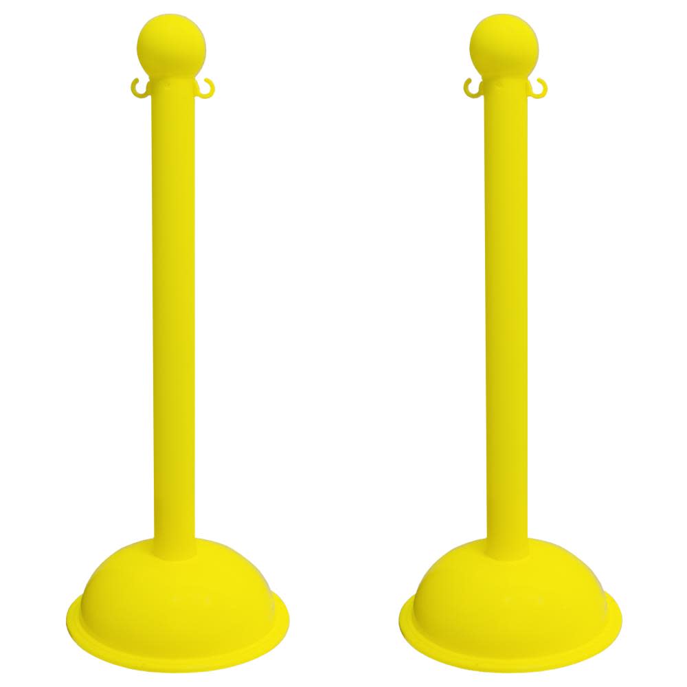 Mr Chain Yellow Heavy Duty Stanchion (2 Pack) - Ascmtools