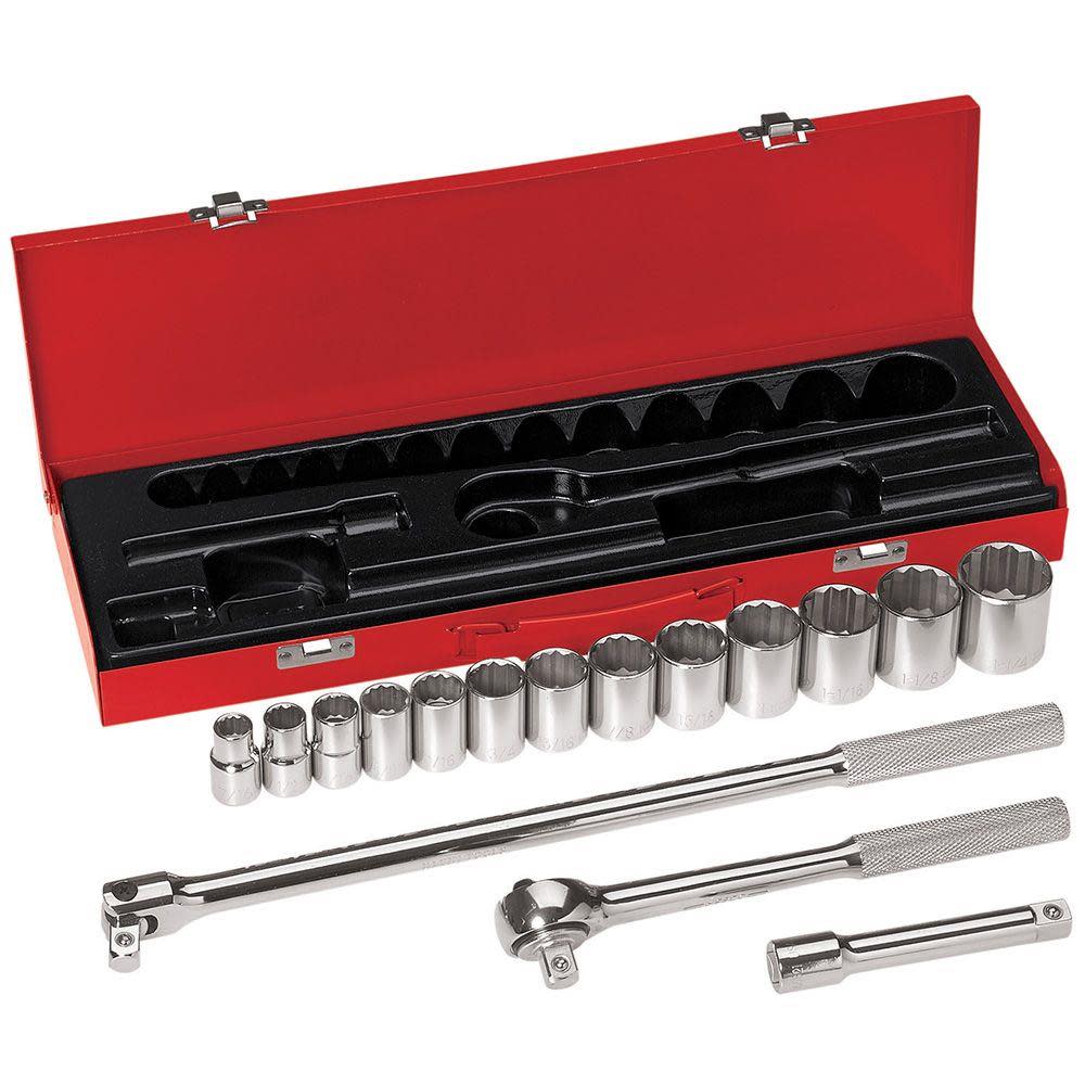 Klein Tools 1/2″ Drive Socket Wrench Set 16 Pc - Ascmtools