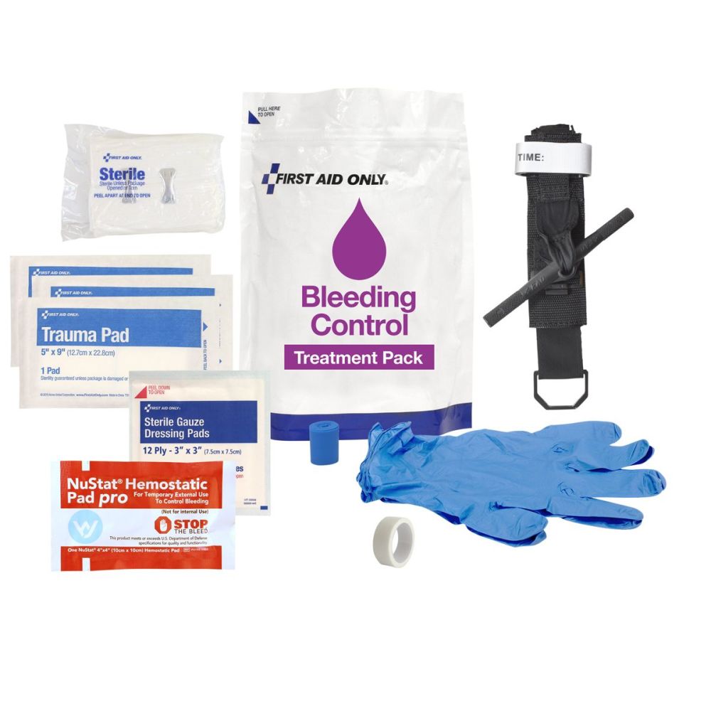 First Aid Only Bleeding Control Treatment Pack Kit - Ascmtools