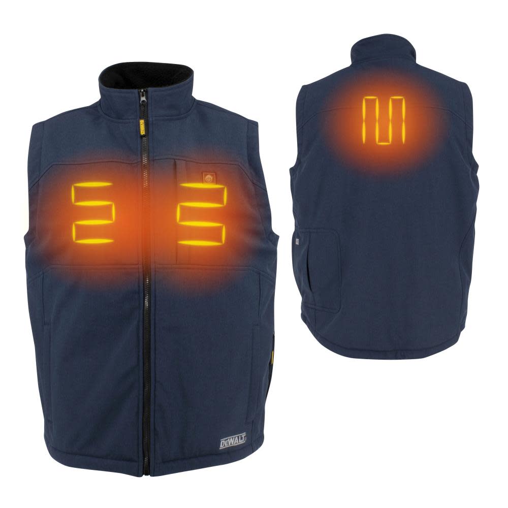 DEWALT Mens Heated Kit Soft Shell Vest with Sherpa Lining Navy 3X - Ascmtools