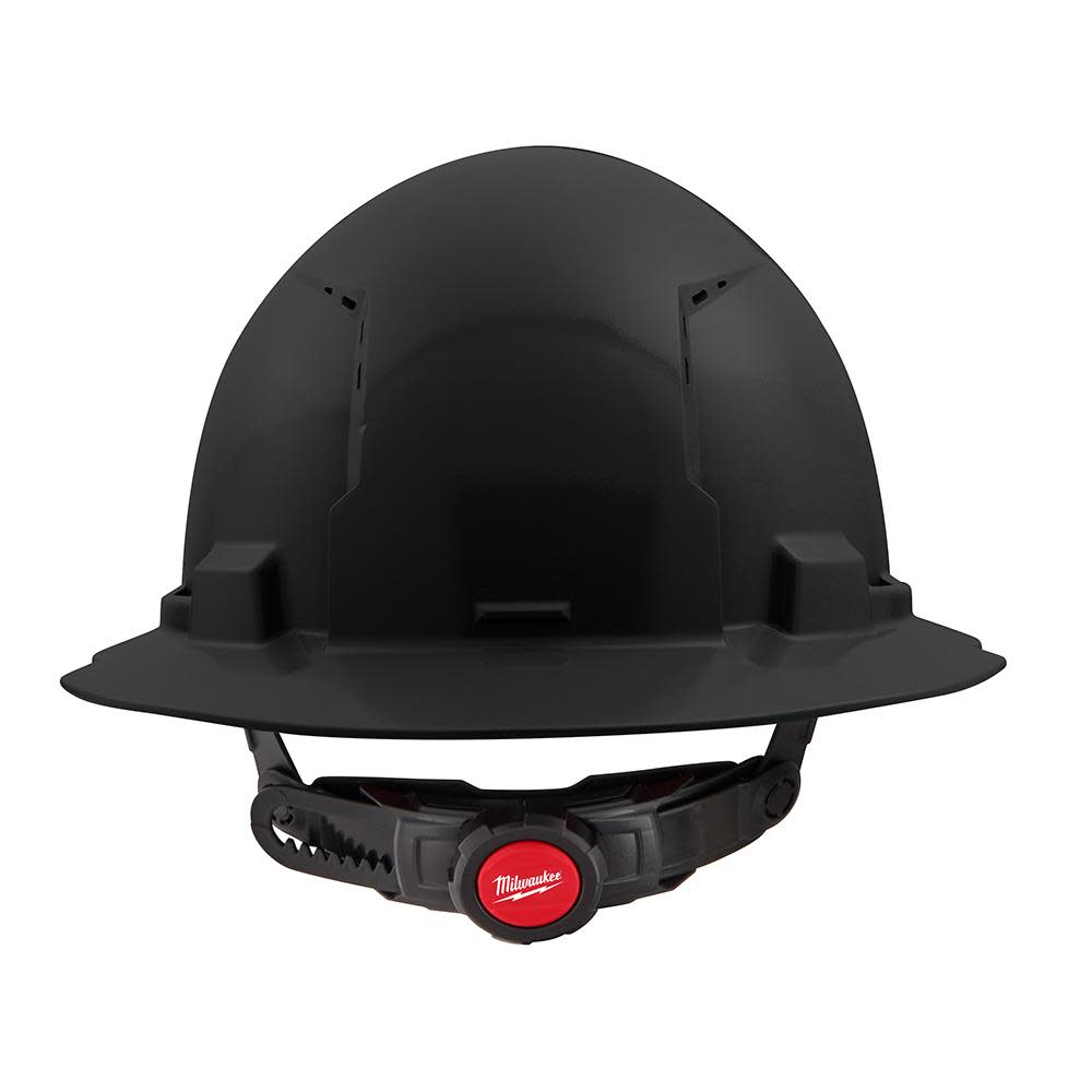 Milwaukee Black Full Brim Vented Hard Hat with 6pt Ratcheting Suspension Type 1 Class C - Ascmtools