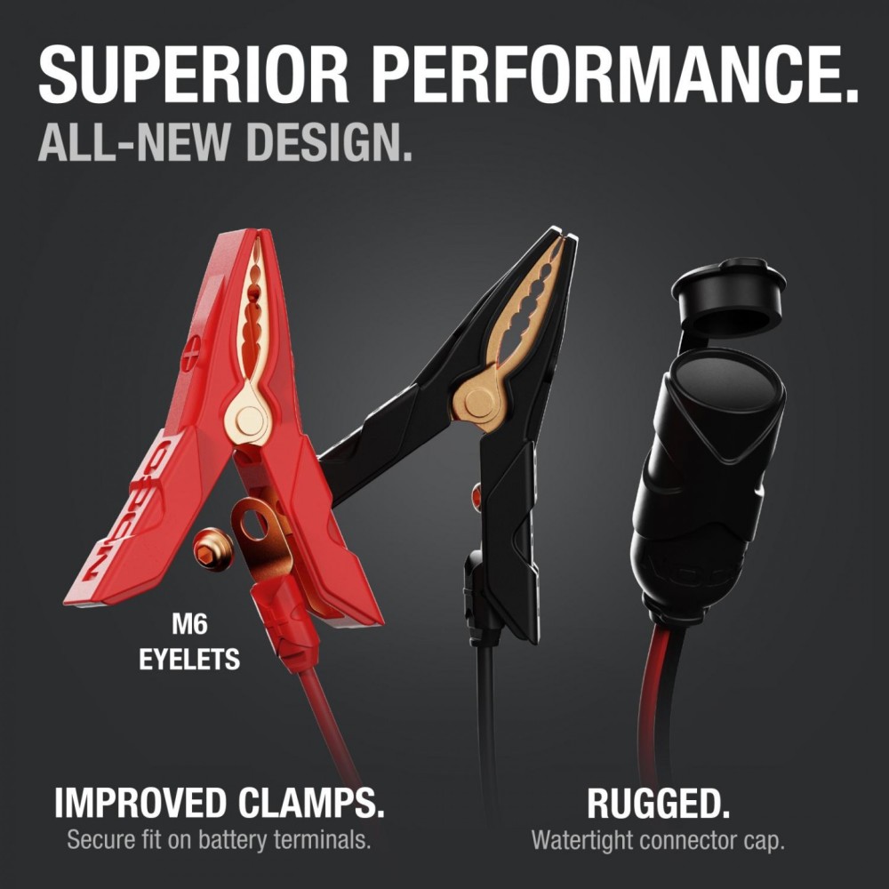 Noco 12V 15A Adapter Plug with Battery Clamps - Ascmtools