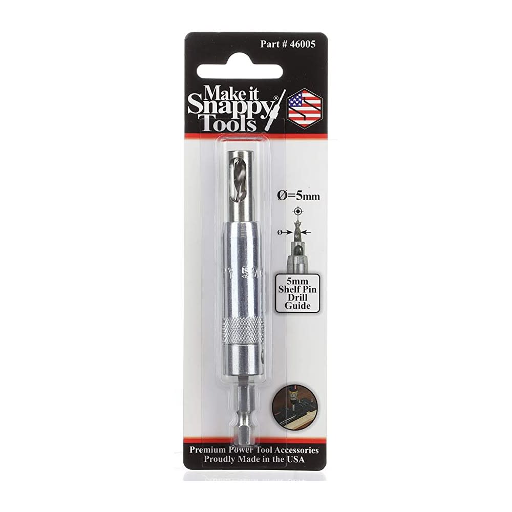 Make It Snappy Drill Bit 5 mm HSS Twist Drill Shelf Pin Drill Guide - Ascmtools