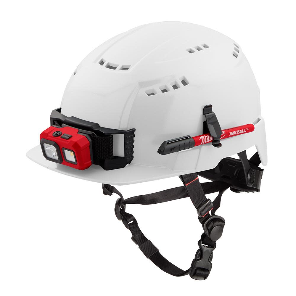 Milwaukee White Front Brim Vented Helmet with BOLT Class C - Ascmtools