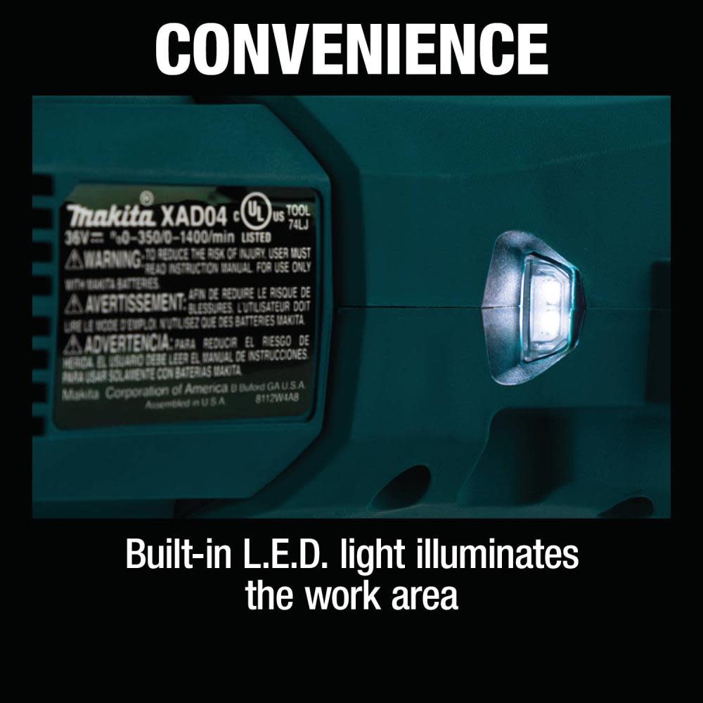 Makita 36V (18V X2) LXT 7/16″ Hex Right Angle Drill Brushless Kit - Ascmtools