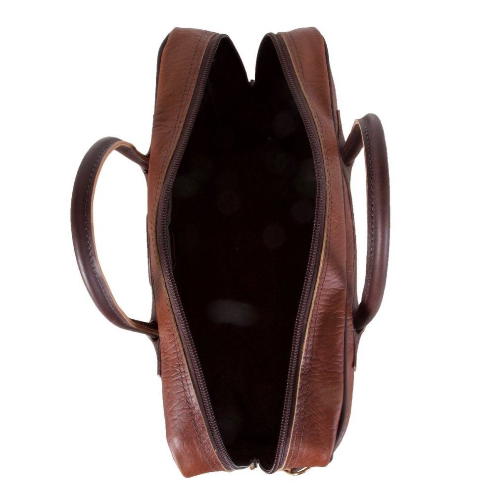 Duluth Pack 14 Liter Capacity Brown Traveler’s Medium Bison Leather Briefcase - Ascmtools