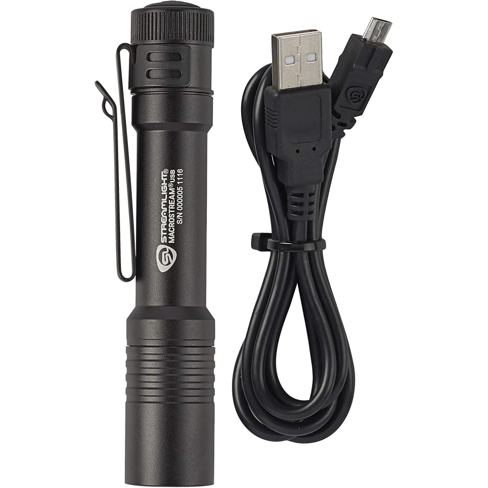 Streamlight MacroStream Black USB Rechargeable LED Flashlight - Ascmtools