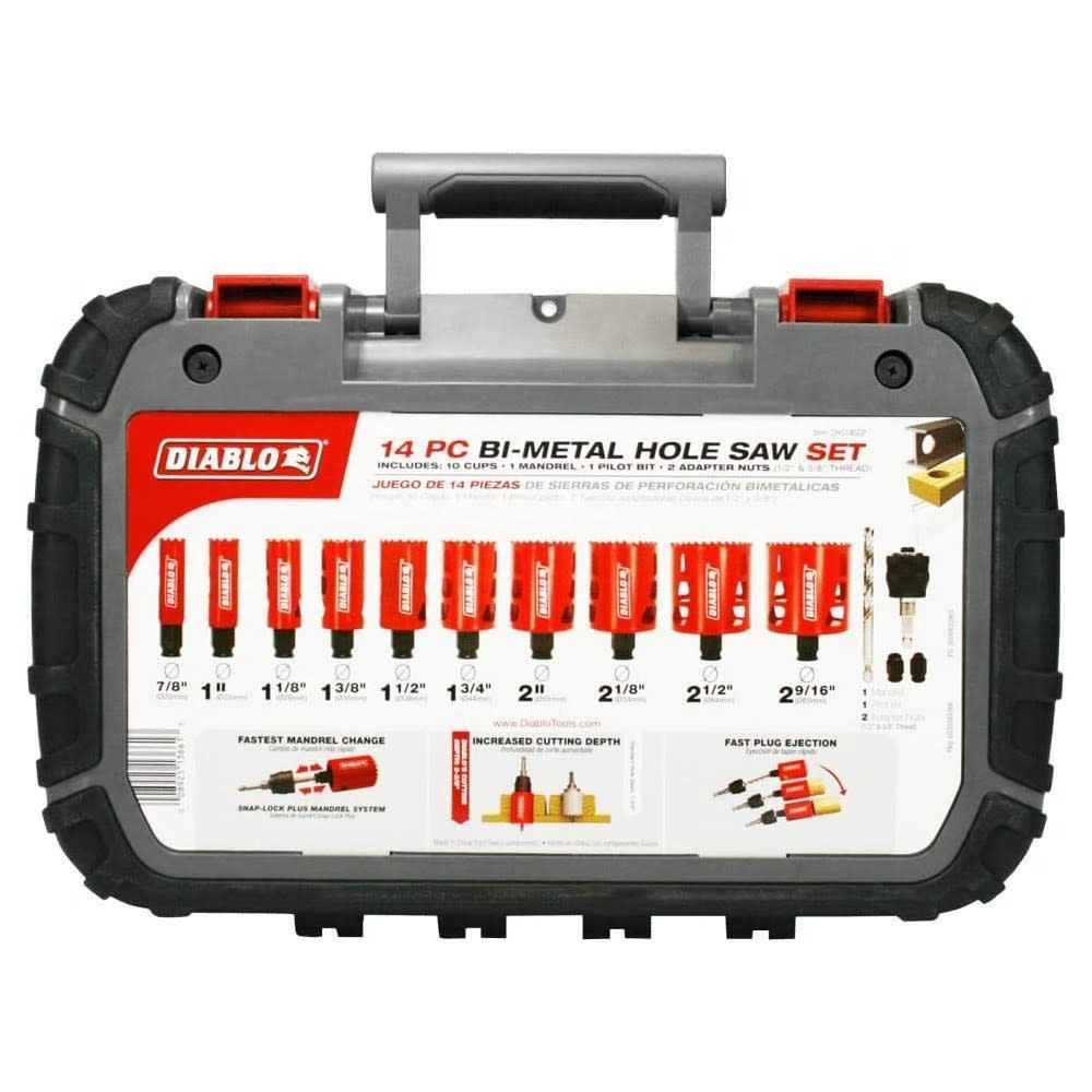 Diablo Tools General Purpose Bi-Metal Hole Saw Set 14pc - Ascmtools