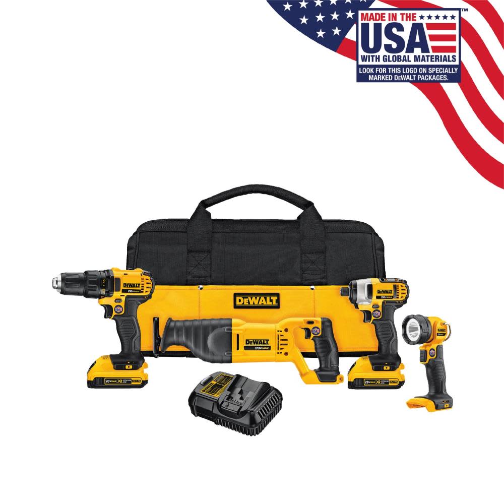 DEWALT 4-Tool 20-Volt Max Lithium Ion Cordless Combo Kit - Ascmtools