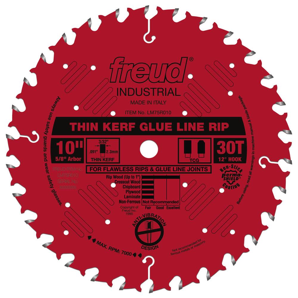 Freud 10″ Thin Kerf Glue Line Rip Blade - Ascmtools
