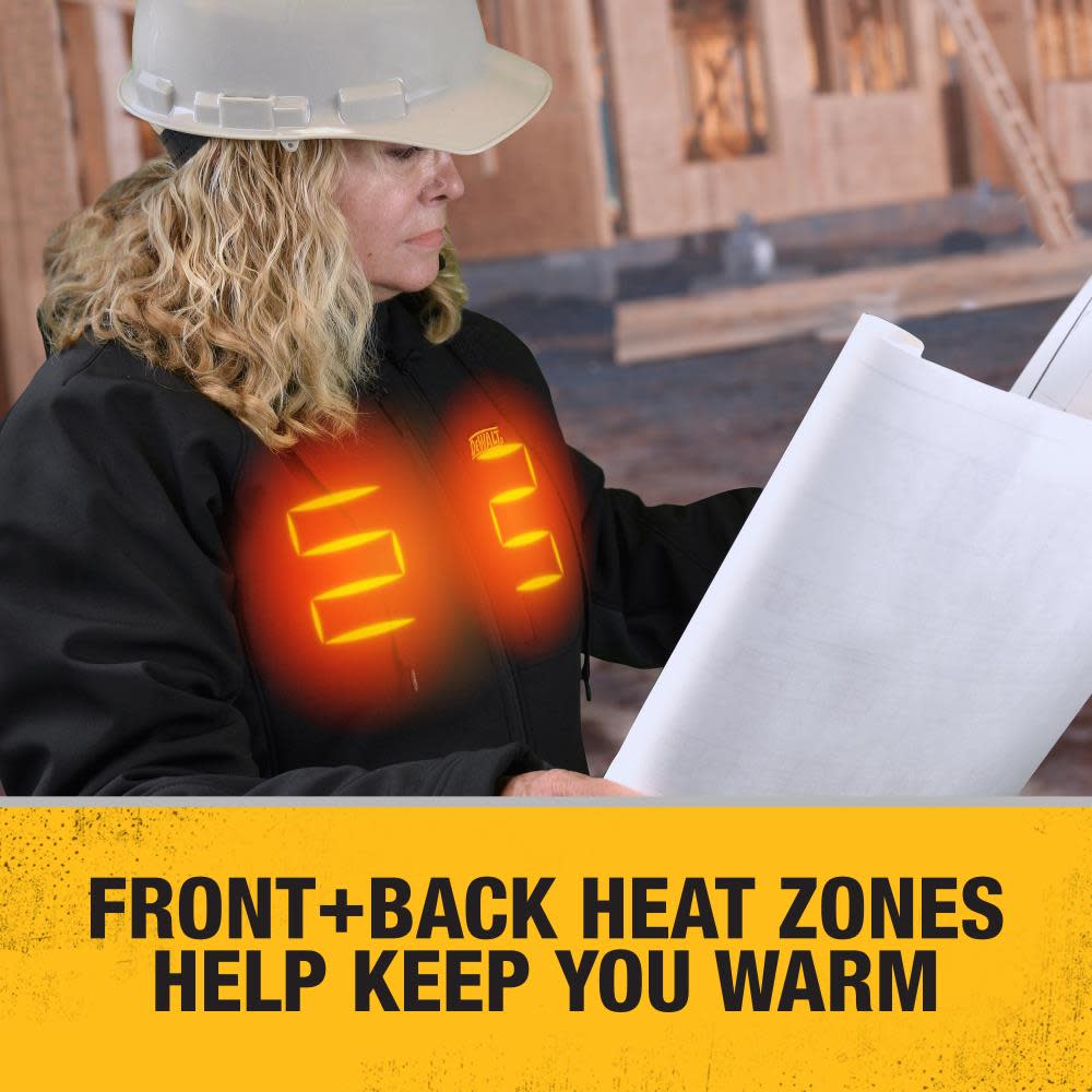 DEWALT Womens Heated Hooded Soft Shell Jacket Black S - Ascmtools