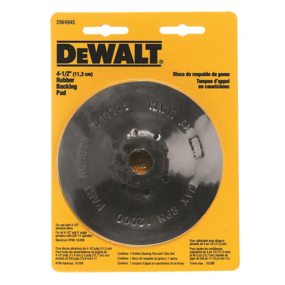 DEWALT 4-1/2-in x 5/8 to 11 Rubber Backing Pad - Ascmtools