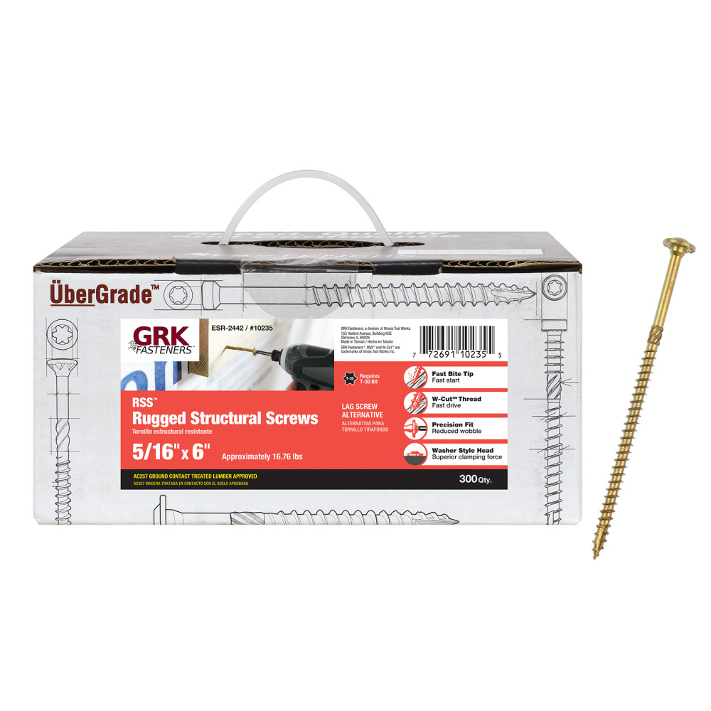 GRK Fasteners RSS Screw Bulk 5/16 x 6″ - Ascmtools