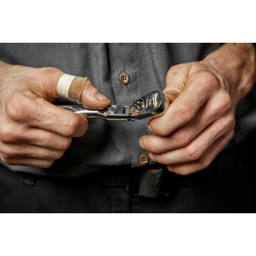 Milwaukee 1/4″ Drive 6″ Flex Head Ratchet - Ascmtools