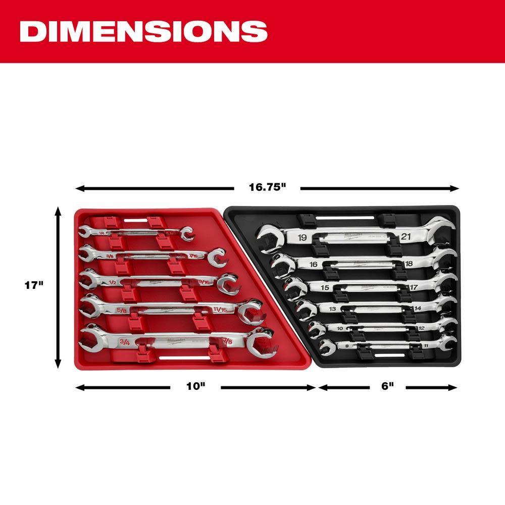 Milwaukee Wrench Set Double End Flare Nut SAE 5pc - Ascmtools