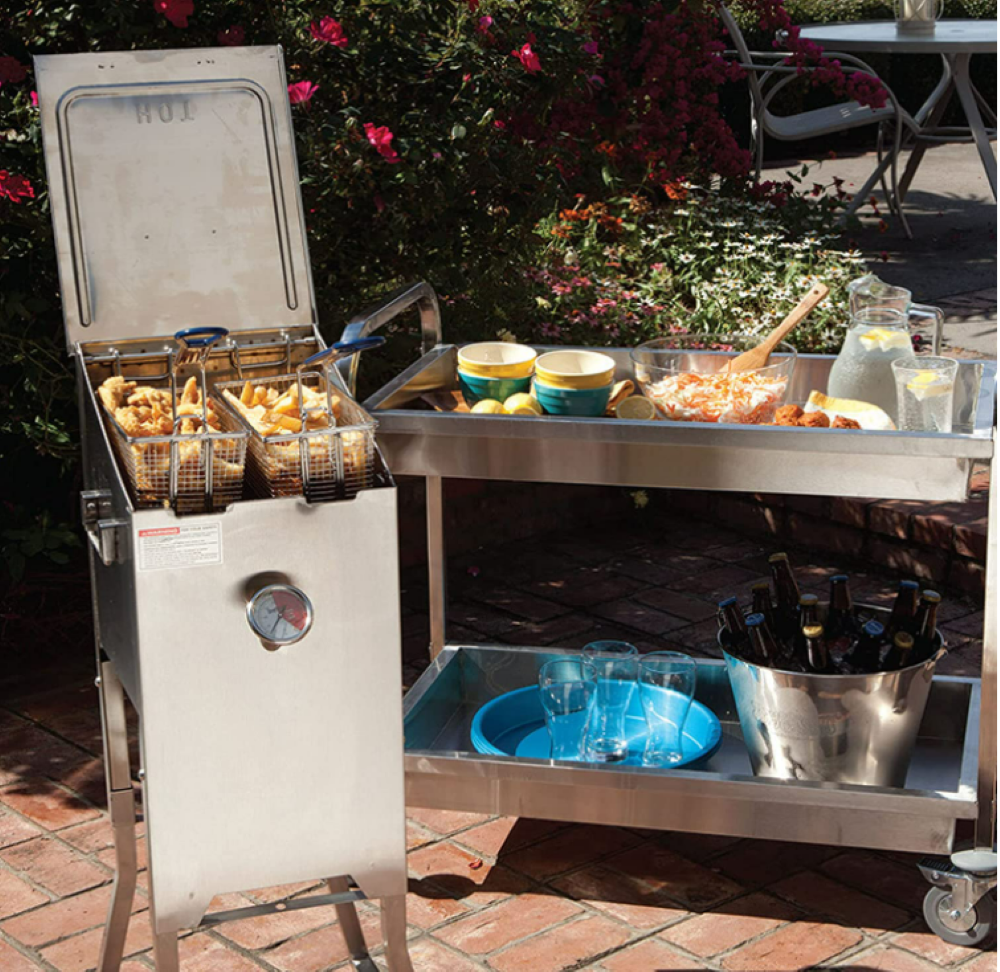Bayou Classic Fryer Propane Stainless 4 Gallon with Cart - Ascmtools