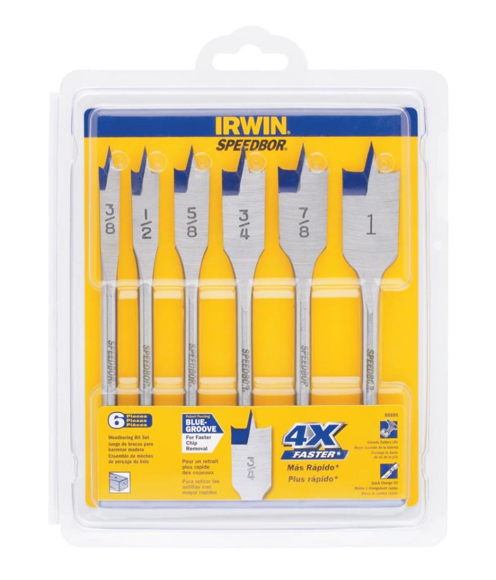 Irwin Flat Bit 6 piece Set Pouched - Ascmtools